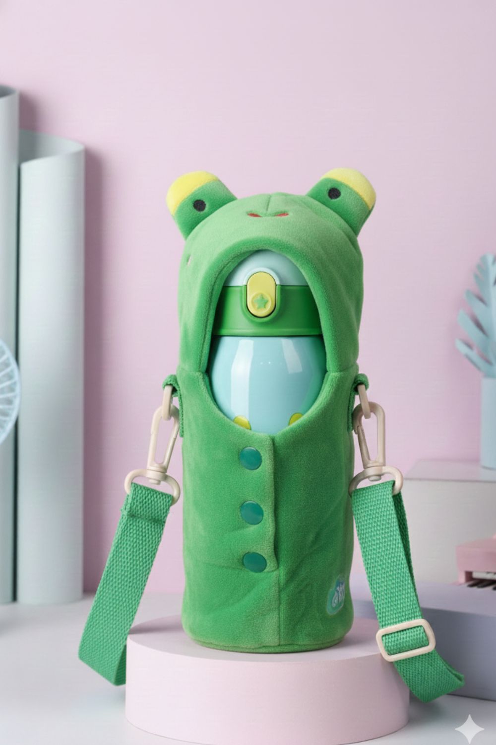 Premium Kids Stainless Steel Bottle (With 3 Lids + Cute Bag)Hot up to 12h Cold up to 24h - frosty - fun store