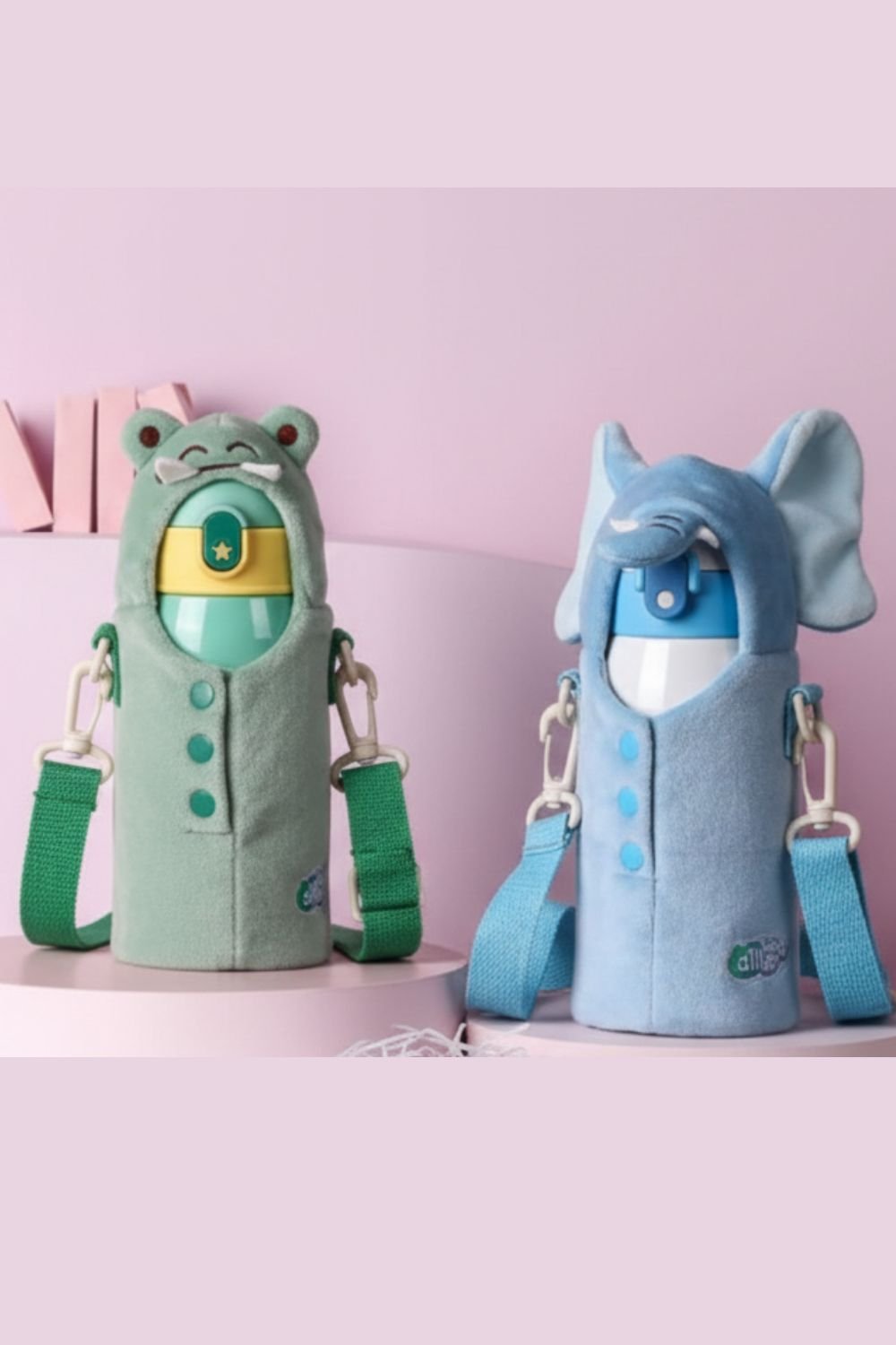 Premium Kids Stainless Steel Bottle (With 3 Lids + Cute Bag)Hot up to 12h Cold up to 24h - frosty - fun store