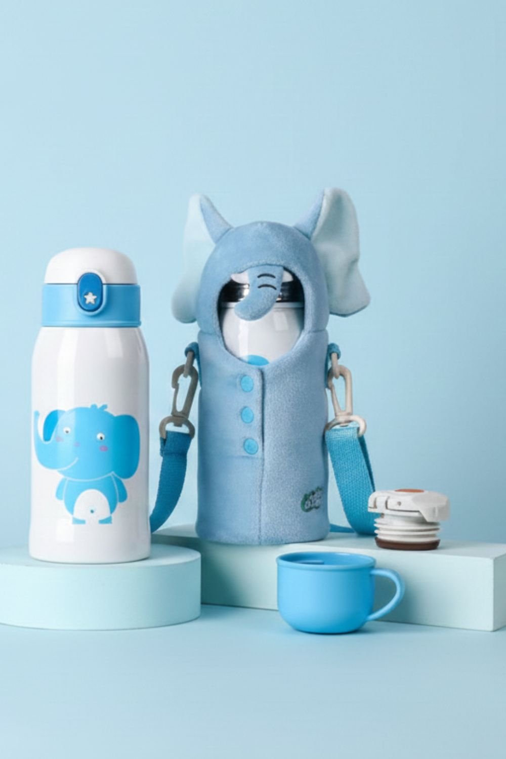 Premium Kids Stainless Steel Bottle (With 3 Lids + Cute Bag)Hot up to 12h Cold up to 24h - frosty - fun store